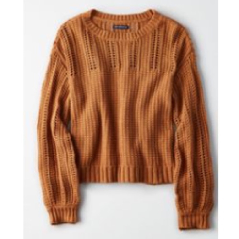 Eyelet balloon sleeve pullover sweater!!